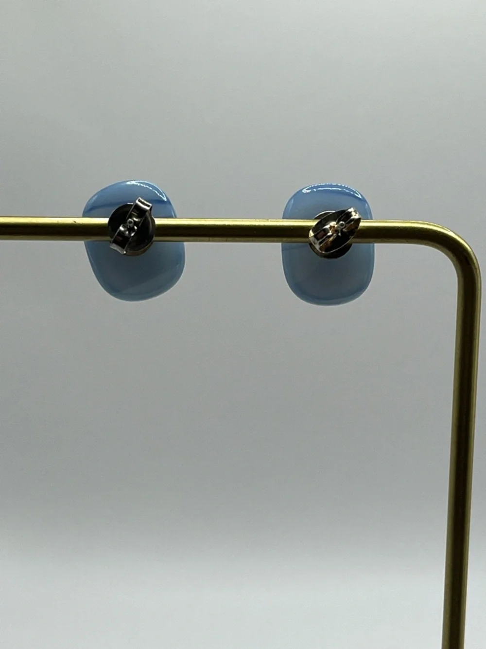 Blue Glass Stud Earrings